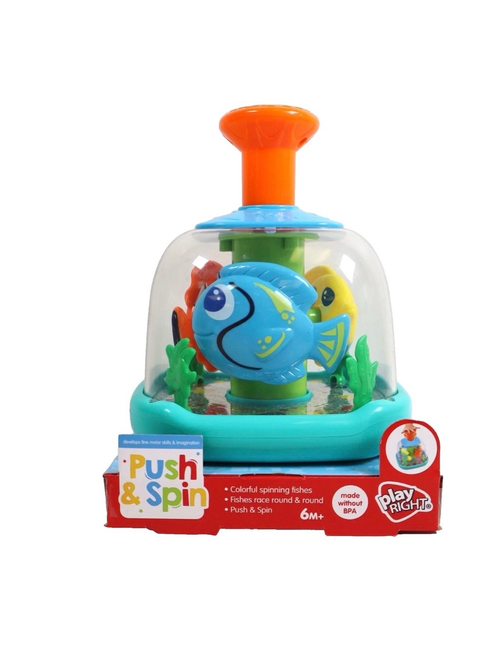 Play Right Push & Spin Button Spinning Aquarium Ages 6 Months +